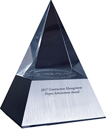 Award that looks like a glass pyramid